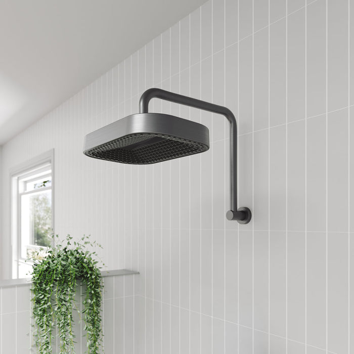 Fienza Kuro Gooseneck Shower Arm Set - Gunmetal