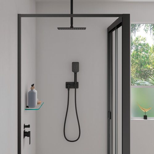Fienza Tono Hand Shower Soft Square Plates - Matte Black