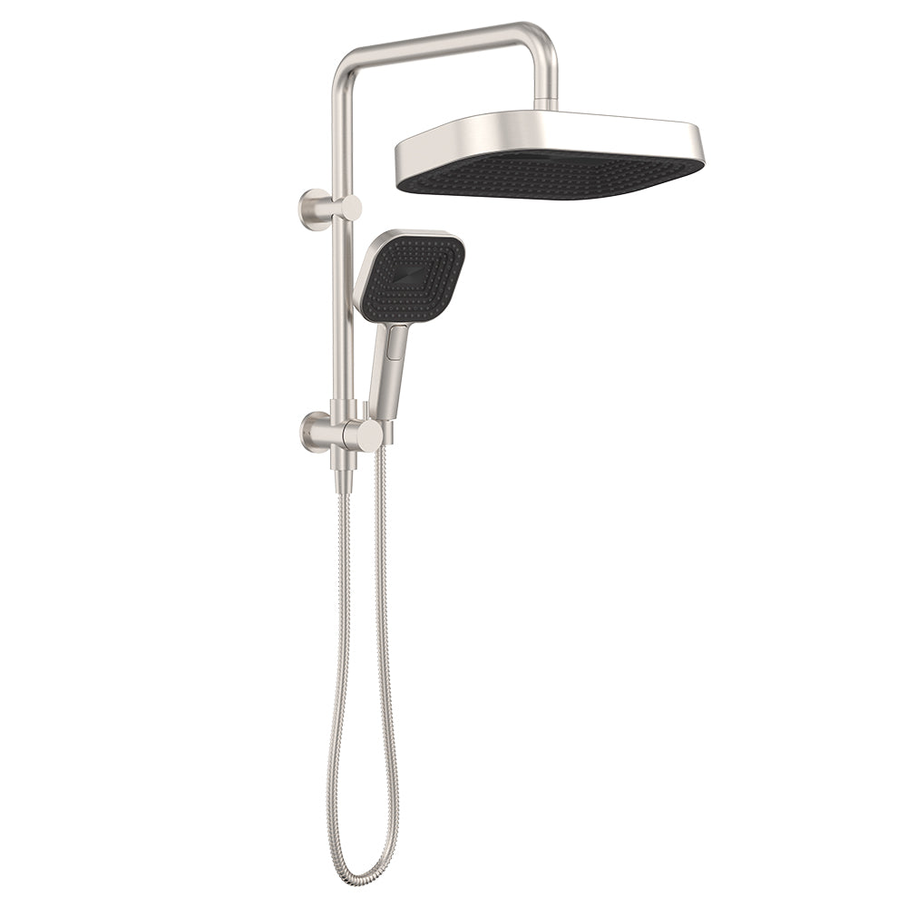 Fienza Kuro Twin Half-Rail Shower - Brushed Nickel