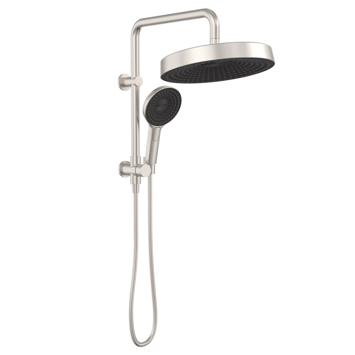 Fienza Kuro Twin Half-Rail Shower - Brushed Nickel