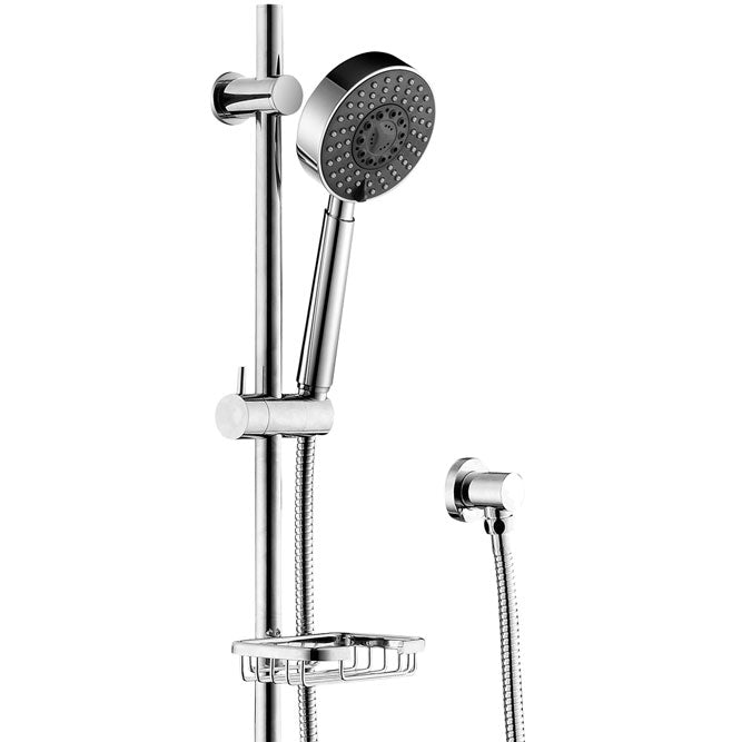 Fienza Michelle Multifunction Rail Shower with Soap Basket - Chrome