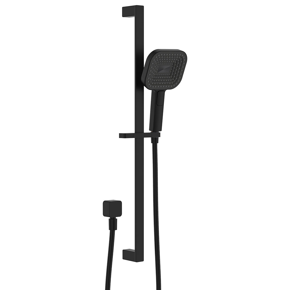 Fienza Kuro Rail Shower Soft Square Head - Matte Black