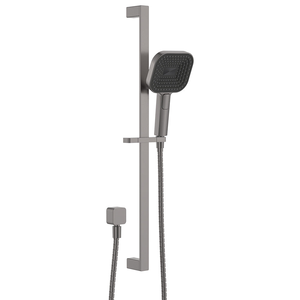 Fienza Kuro Rail Shower Soft Square Head - Gun Metal