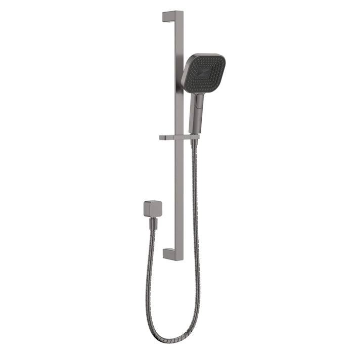 Fienza Kuro Rail Shower Soft Square Head - Gun Metal