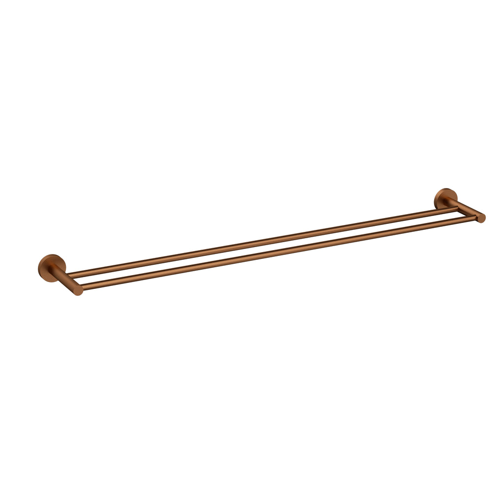 Otus Slimline SS304 Double Towel Rail - Brushed Copper