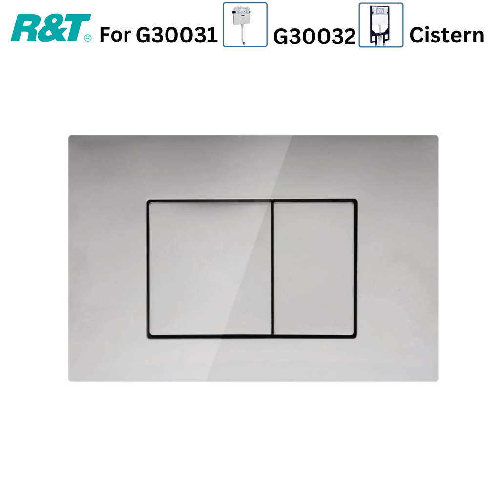 R&T Square Button Flush Plate - Chrome