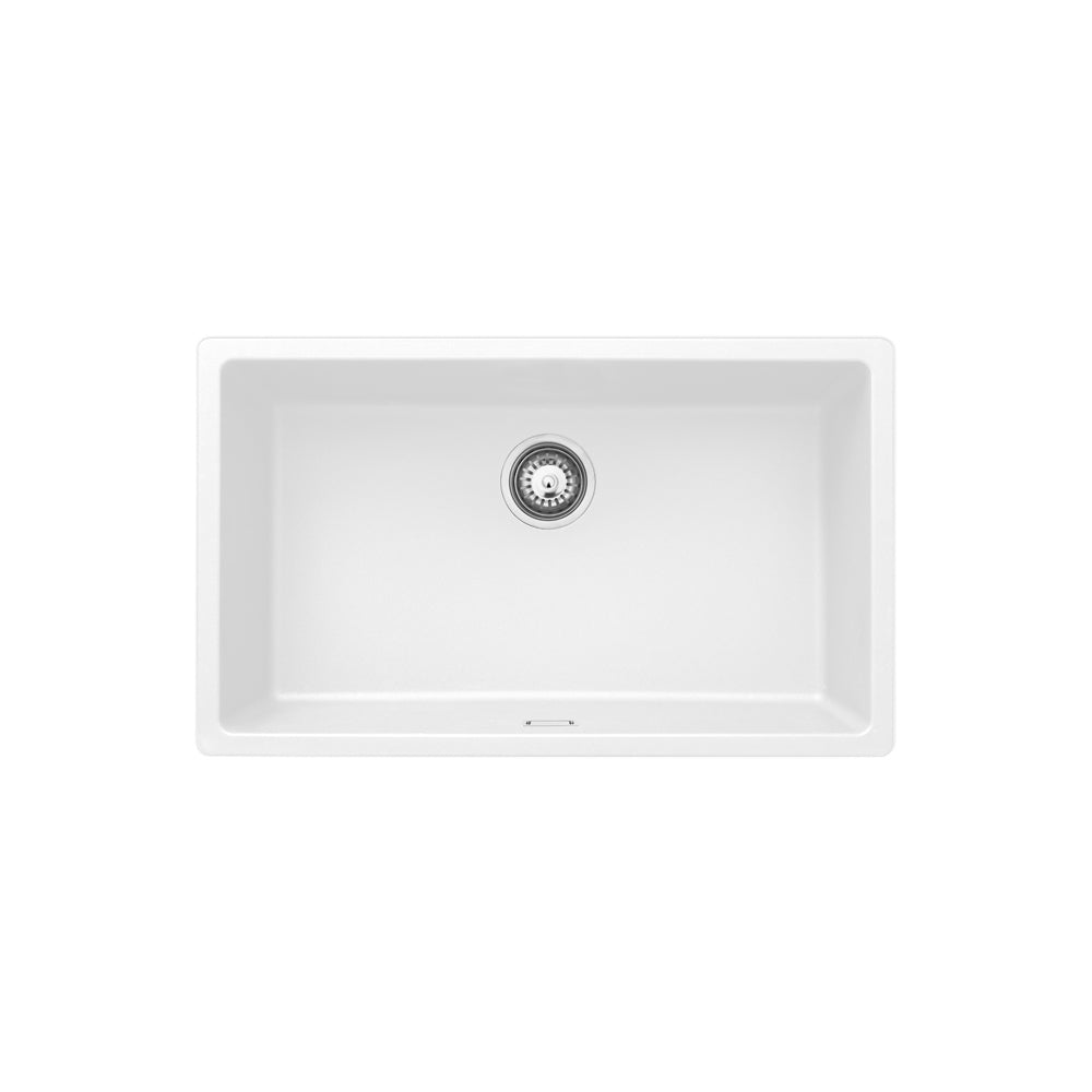 Fienza Kuro Granite Single Bowl Kitchen Sink - Matte White