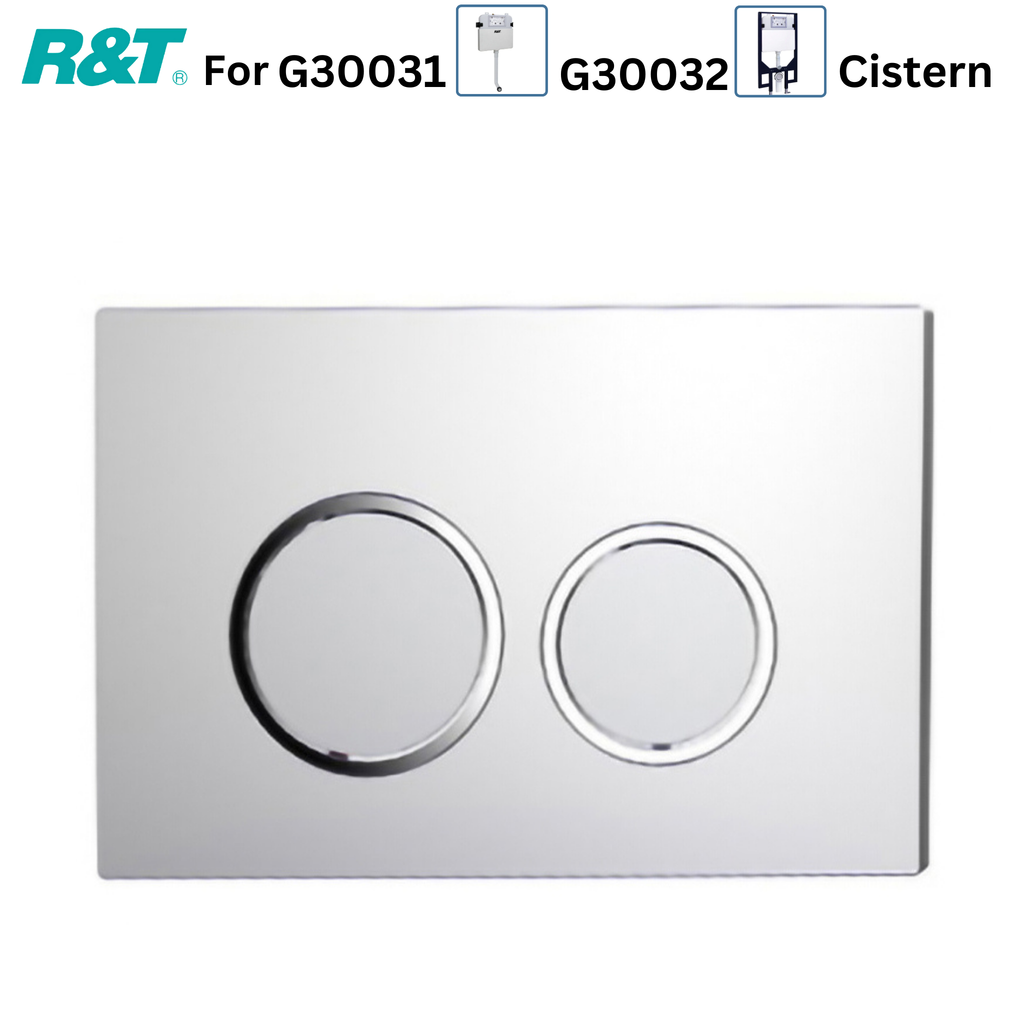 R&T Round Button Flush Plate for In-wall Concealed Cistern - Chrome