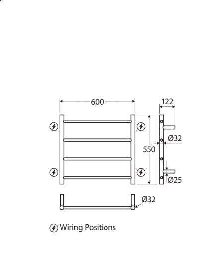 Fienza Isabella Heated Towel Rail - Chrome
