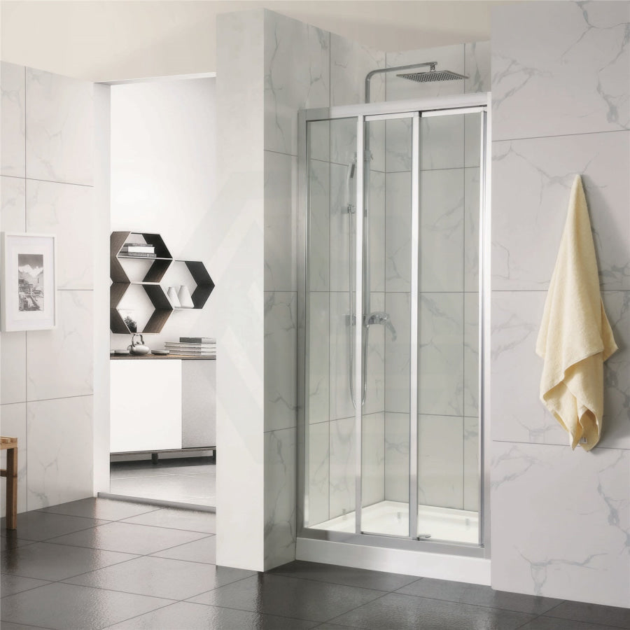 Wall to Wall Sliding Shower Screen Framed 3 Panels Doors 6mm Glass | NOT FOR SALE