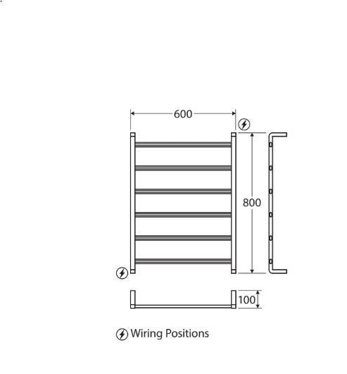 Fienza Tono Heated Towel Rail 600 x 800mm - Chrome