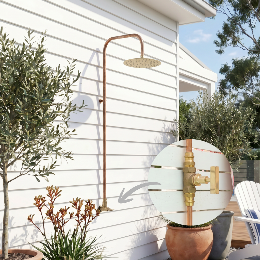 Haven Brass Copper Outdoor Shower Head Set Cold Water