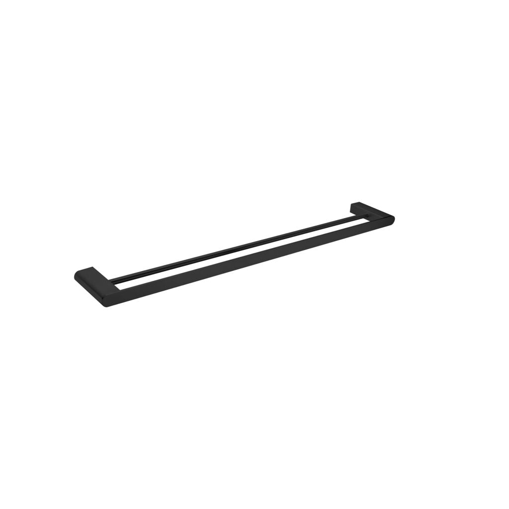 Nero Bianca Double Towel Rail - Matte Black