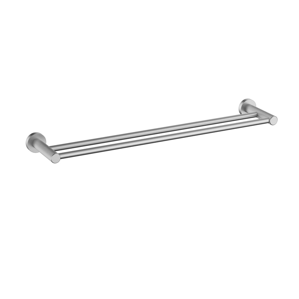 Ikon Linie Double Towel Rail - Brushed Nickel
