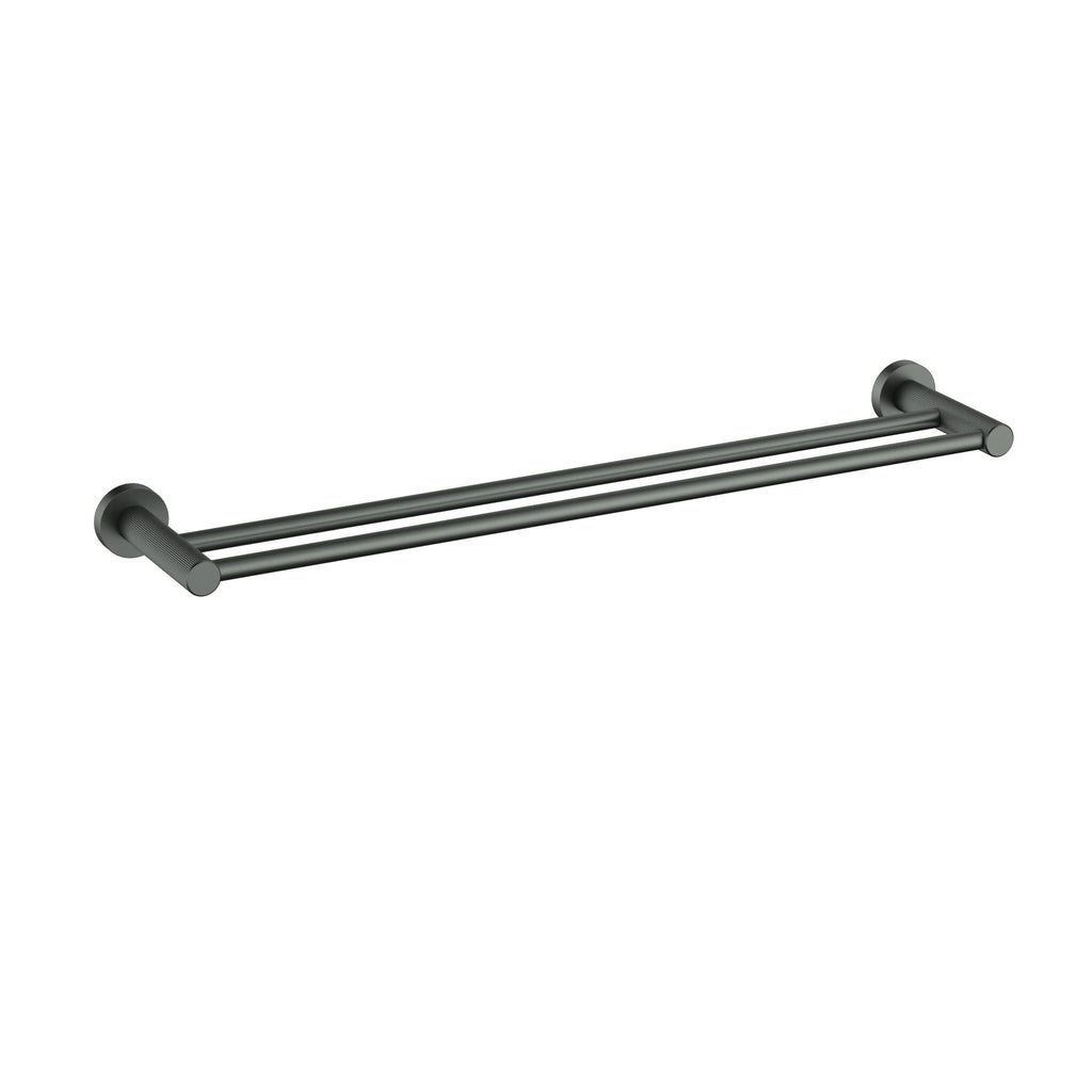 Ikon Linie Double Towel Rail - Gunmetal