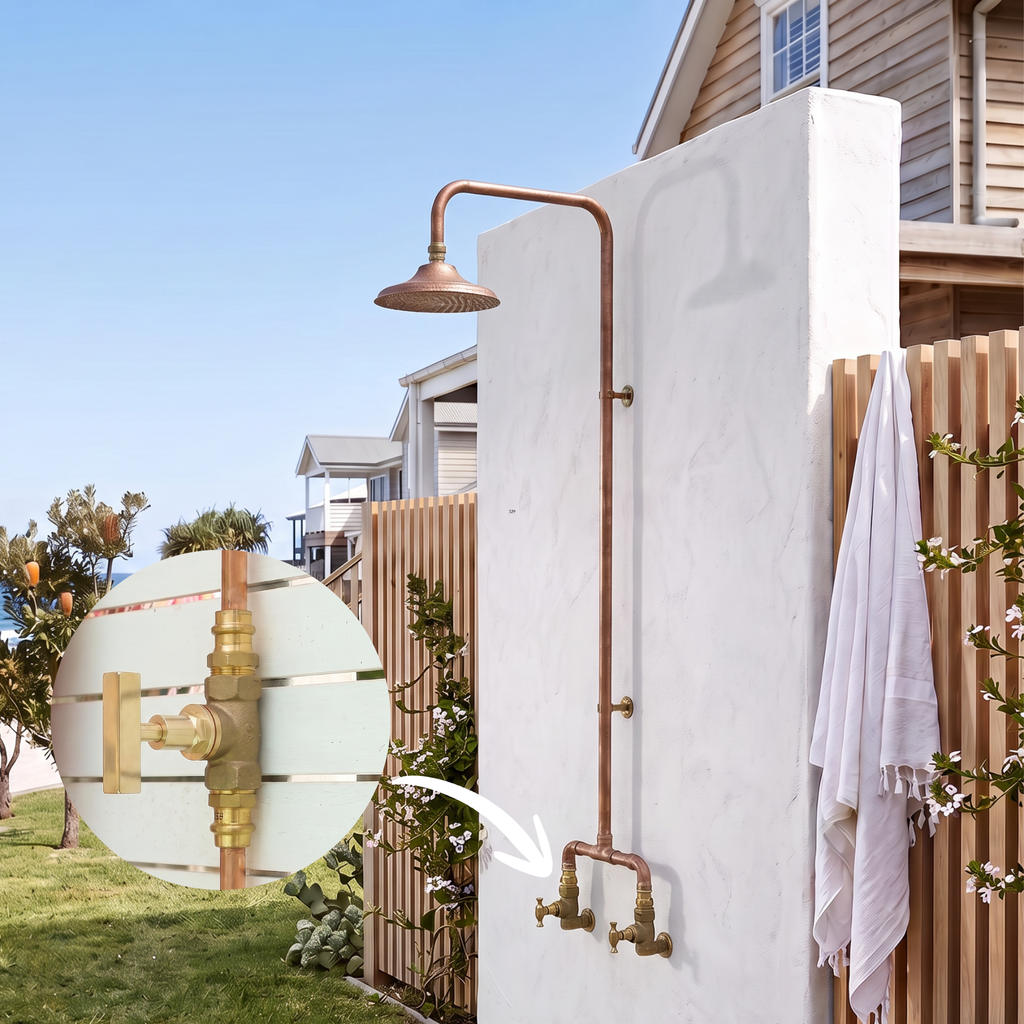 Haven Copper Outdoor Shower Head Set