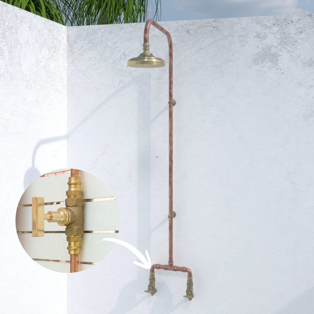 Haven 150mm Brass Copper Outdoor Shower Head Set