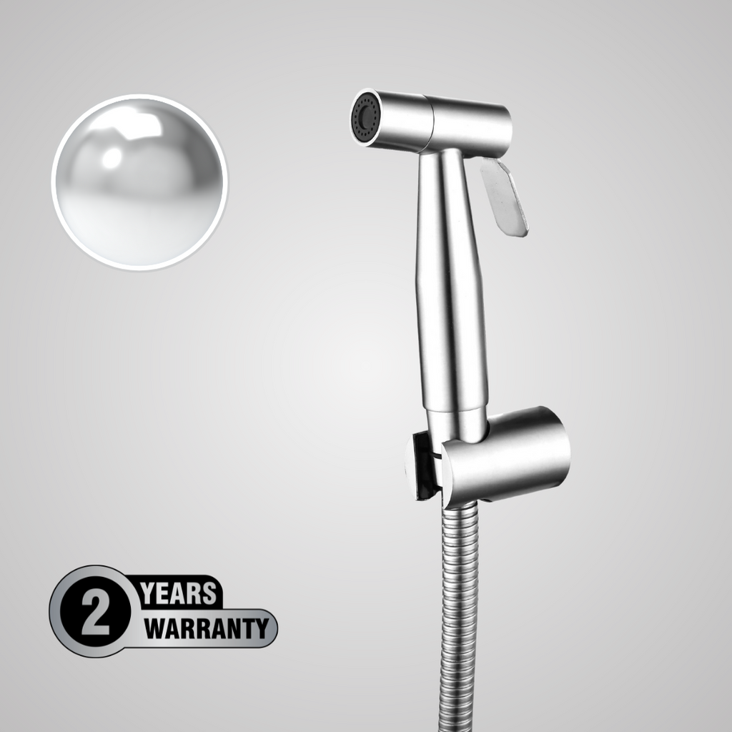 Premium Luxury Toilet Trigger Bidet Spray Kit with 1.2m Anti Burst Hose - Chrome