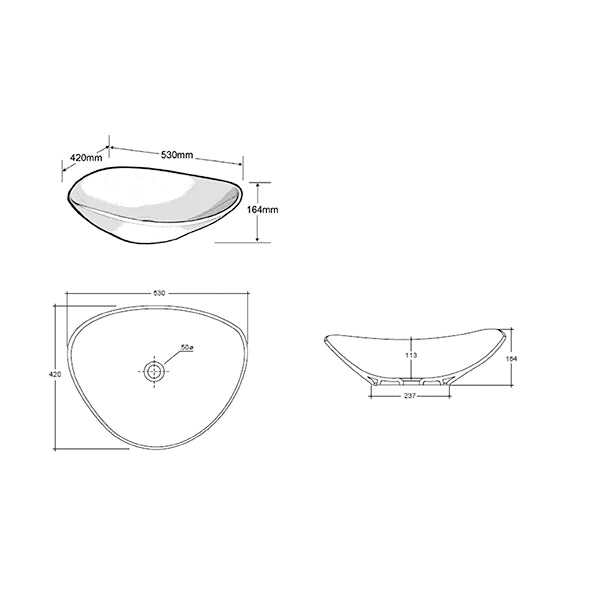ADP Fiore Above Counter Basin - Gloss White