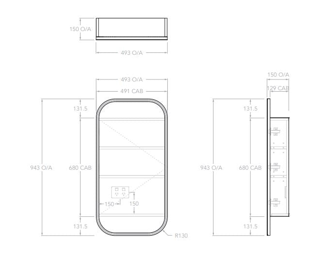 ADP Quinn Mirrored Cabinet