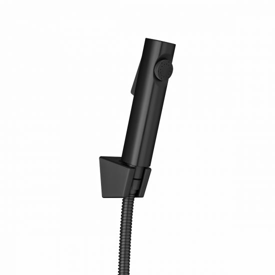 Round ABS Toilet Bidet Spray Kit with Stainless Steel Hose - Black
