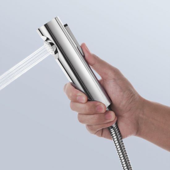 Round ABS Toilet Bidet Spray Kit with Stainless Steel Hose - Chrome