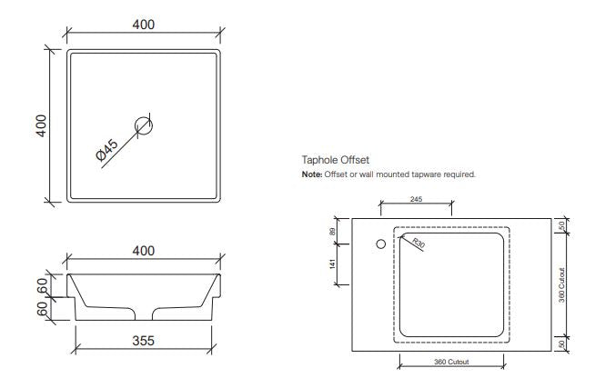 Timberline Arcade Inset Basin - Gloss White