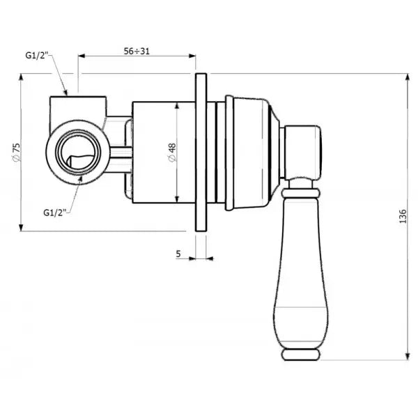 Armando Vicario Provincial Shower Wall Mixer - Brushed Bronze