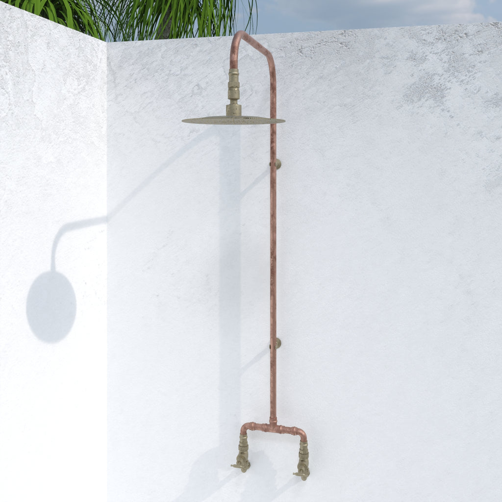 Haven Brass Copper Outdoor Shower Head Set