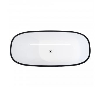 Belbagno Sapphire Bathtub 1650mm - Gloss Black / Gloss White