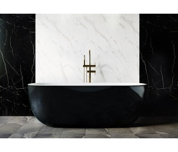 Belbagno Sapphire Bathtub 1650mm - Gloss Black / Gloss White