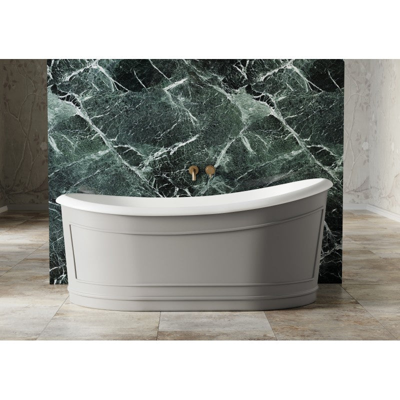 Belbagno Ritz Resin Stone Bathtub - Matte Grey