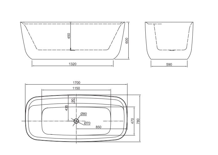 Belbagno Terriccio Freestanding Bathtub - Matte White