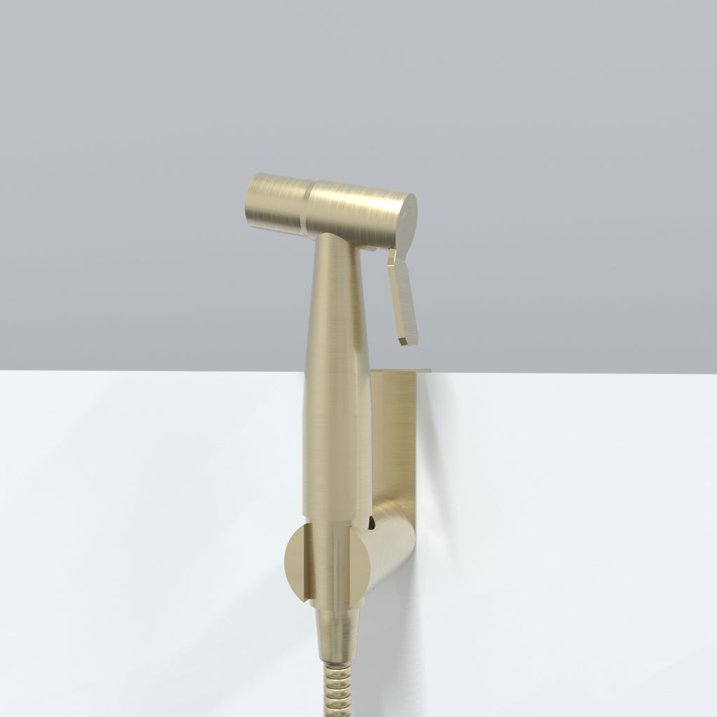 Premium Luxury Toilet Trigger Bidet Spray Kit with 1.2m Anti Burst Hose - Brushed Gold