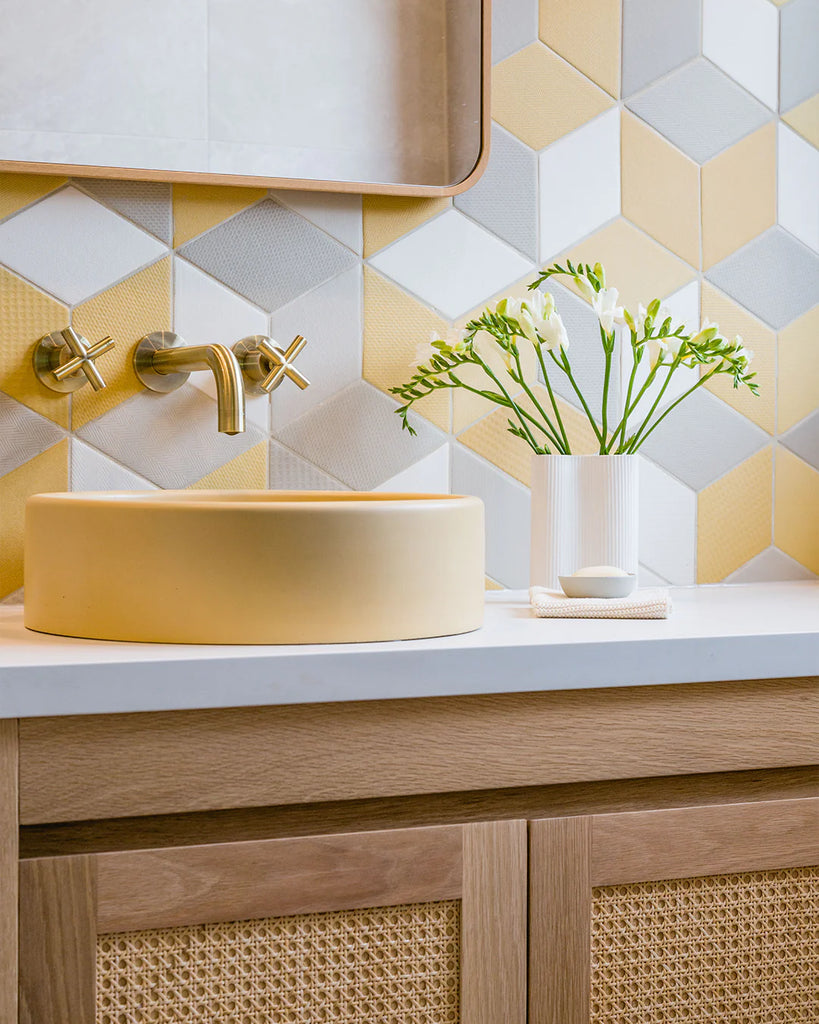 Nood Co Bowl Basin Wall Hung - Custard