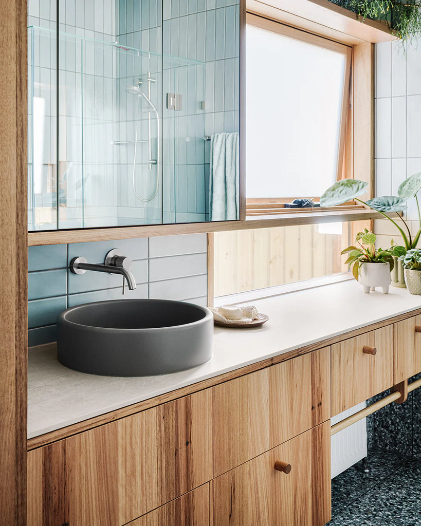 Nood Co Bowl Basin Wall Hung - Mid Tone Grey