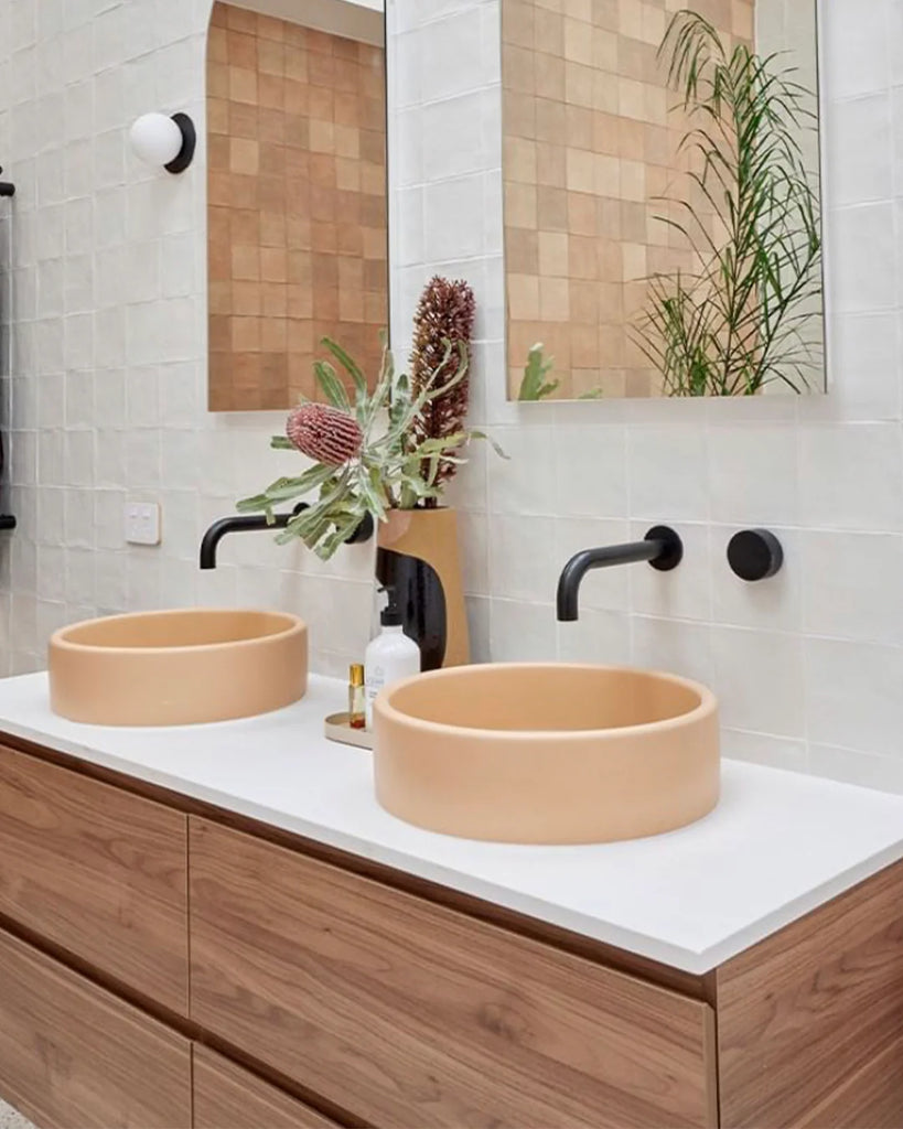 Nood Co Bowl Basin Wall Hung - Pastel Peach