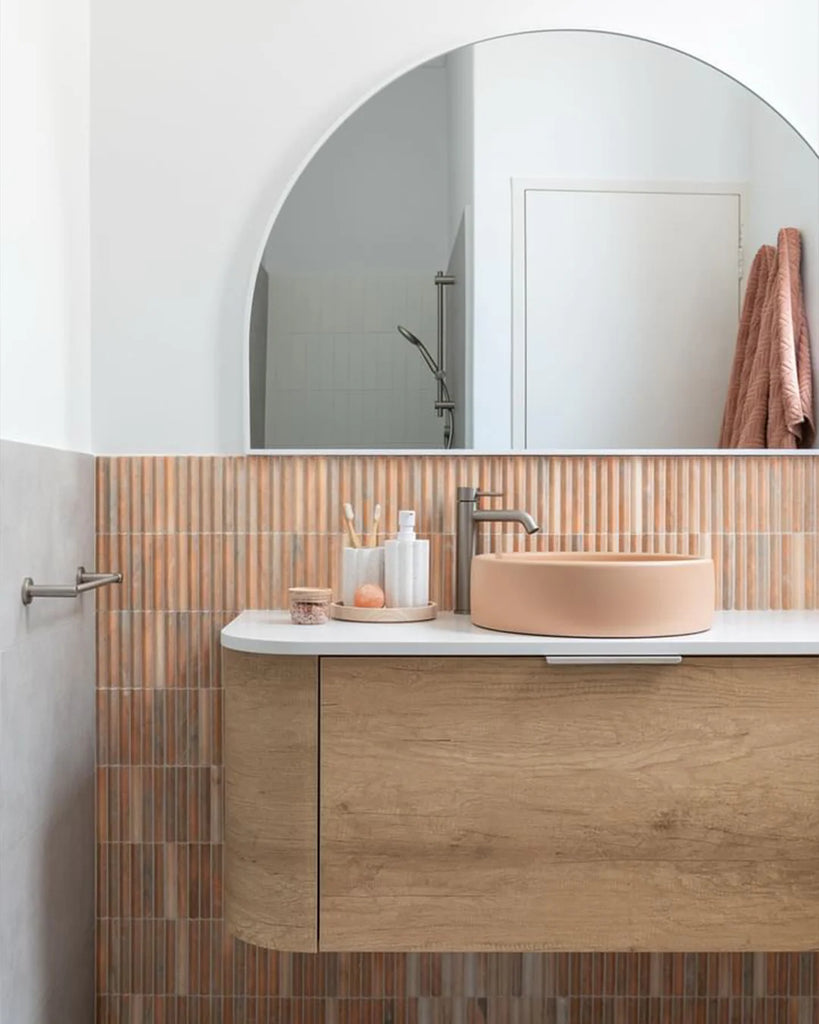 Nood Co Bowl Basin Wall Hung - Pastel Peach