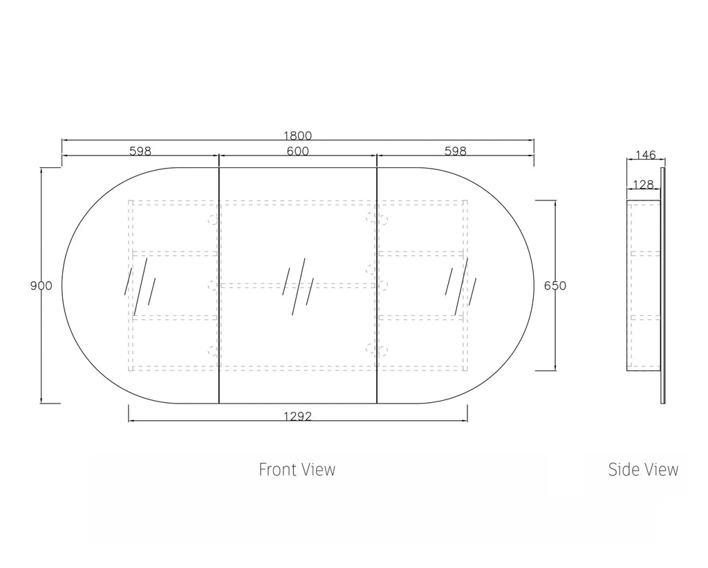 Otti Bondi Shaving Cabinet - Natural Oak