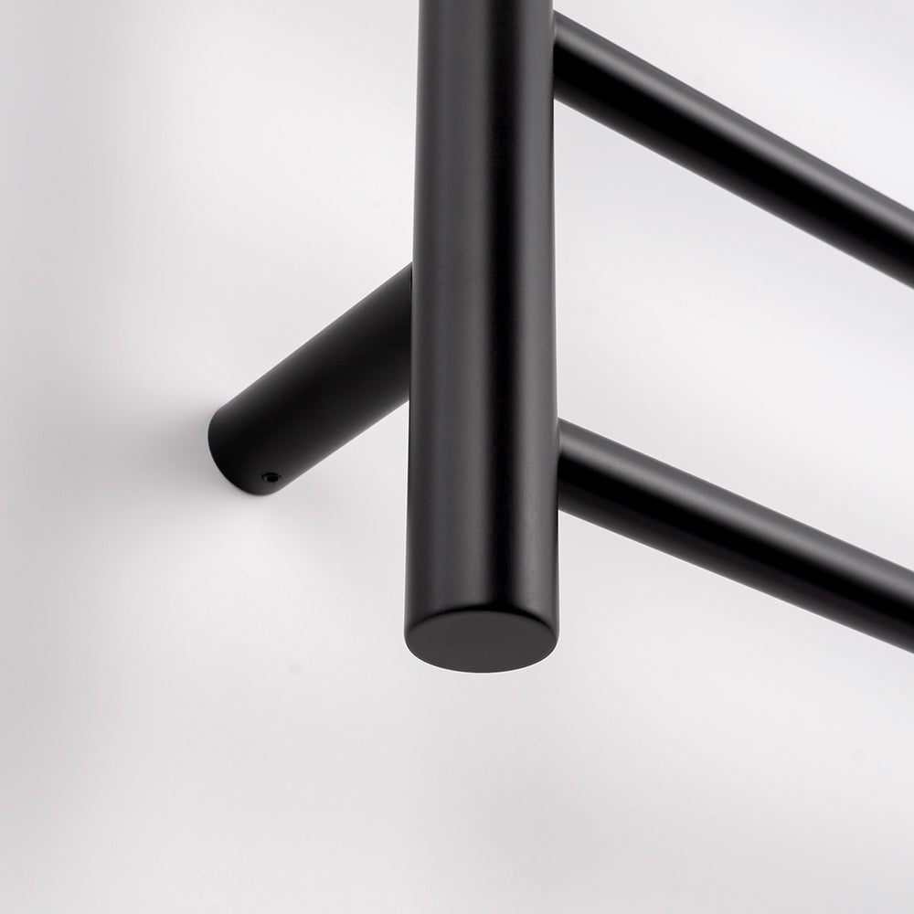 Radiant Heating Round Bars 240V Heated Towel Rails Matte Black 750 x 750