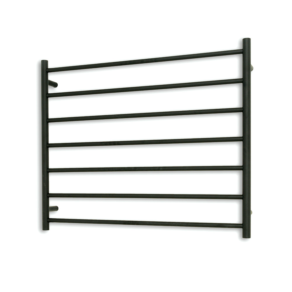 Radiant Heating Round Bars 240V Heated Towel Rails Matte Black 900 x 750
