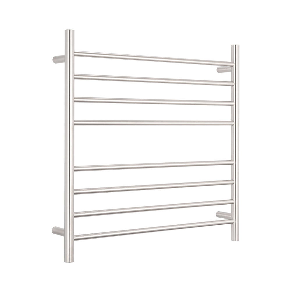 Radiant Heating Round Bars 240V Heated Towel Rails Brushed Satin 750 x 750