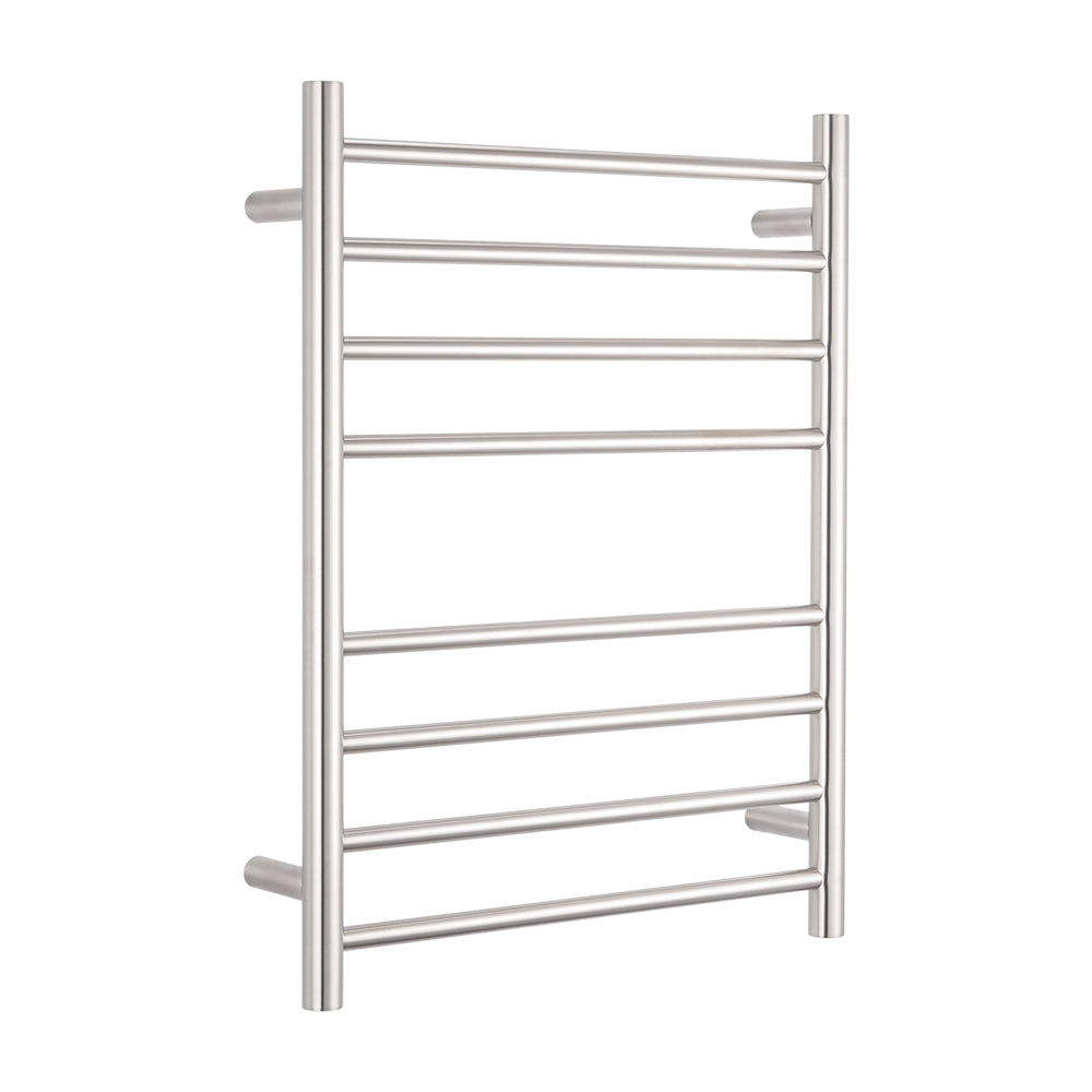 Radiant Heating Round Bars 240V Heated Towel Rails Brushed Satin 530 x 700