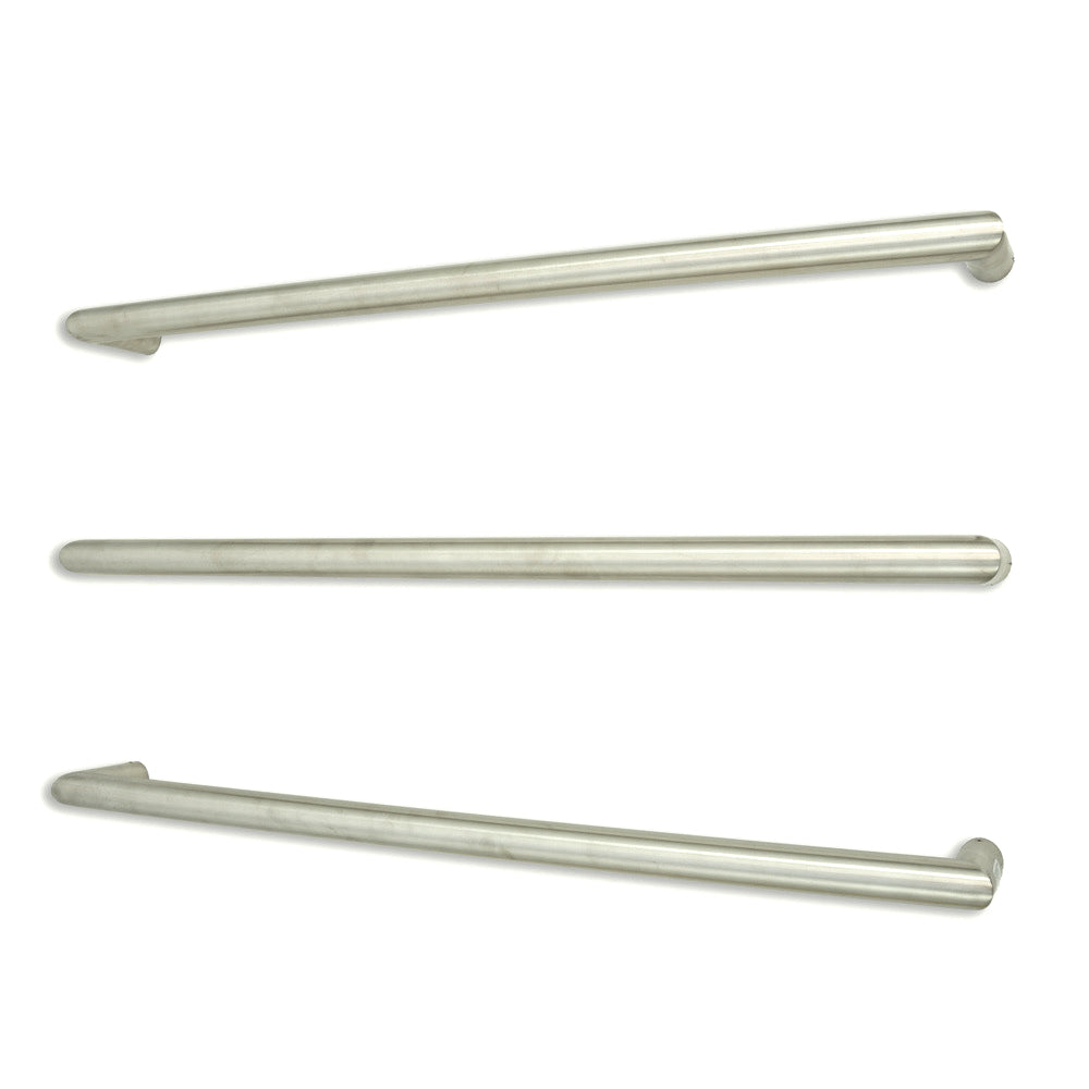 Radiant Heating Single Round Bar 12V Heated Towel Rail Brushed Satin 800