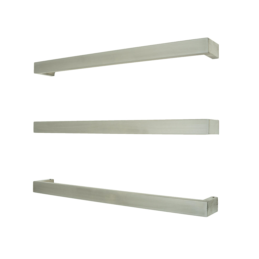Radiant Heating Square Single Bar 12V Heated Towel Rail Brushed Satin 650