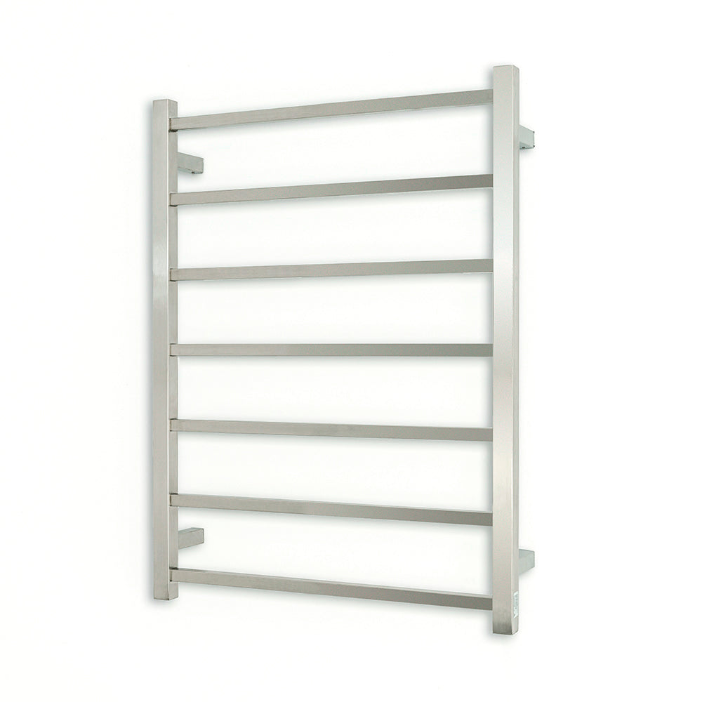 Radiant Heating Square Bars 240V Heated Towel Rails Brushed Satin 600 x 800