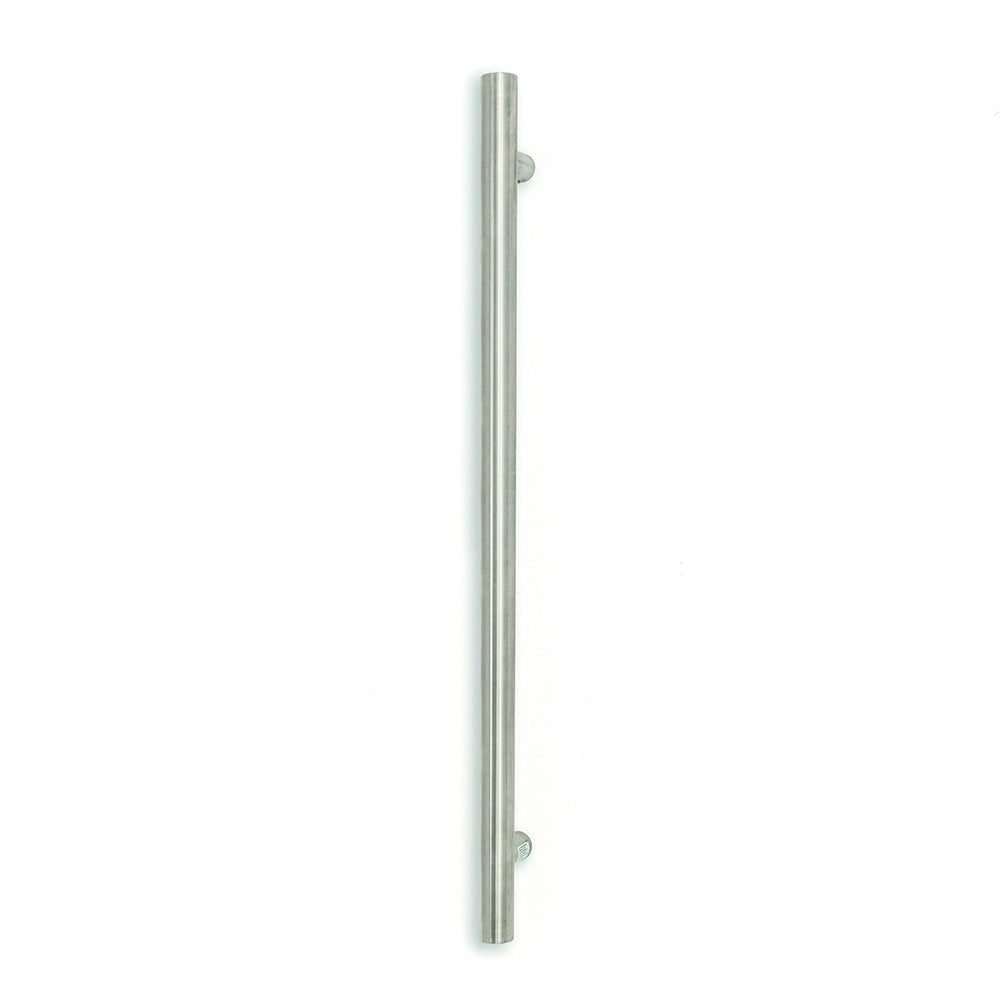 Radiant Heating Vertical Round Bars 12V Heated Towel Rails Brushed Satin 40 x 950