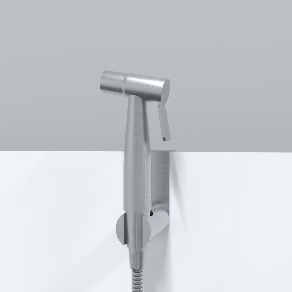 Premium Luxury Toilet Trigger Bidet Spray Kit with 1.2m Anti Burst Hose - Brushed Nickel