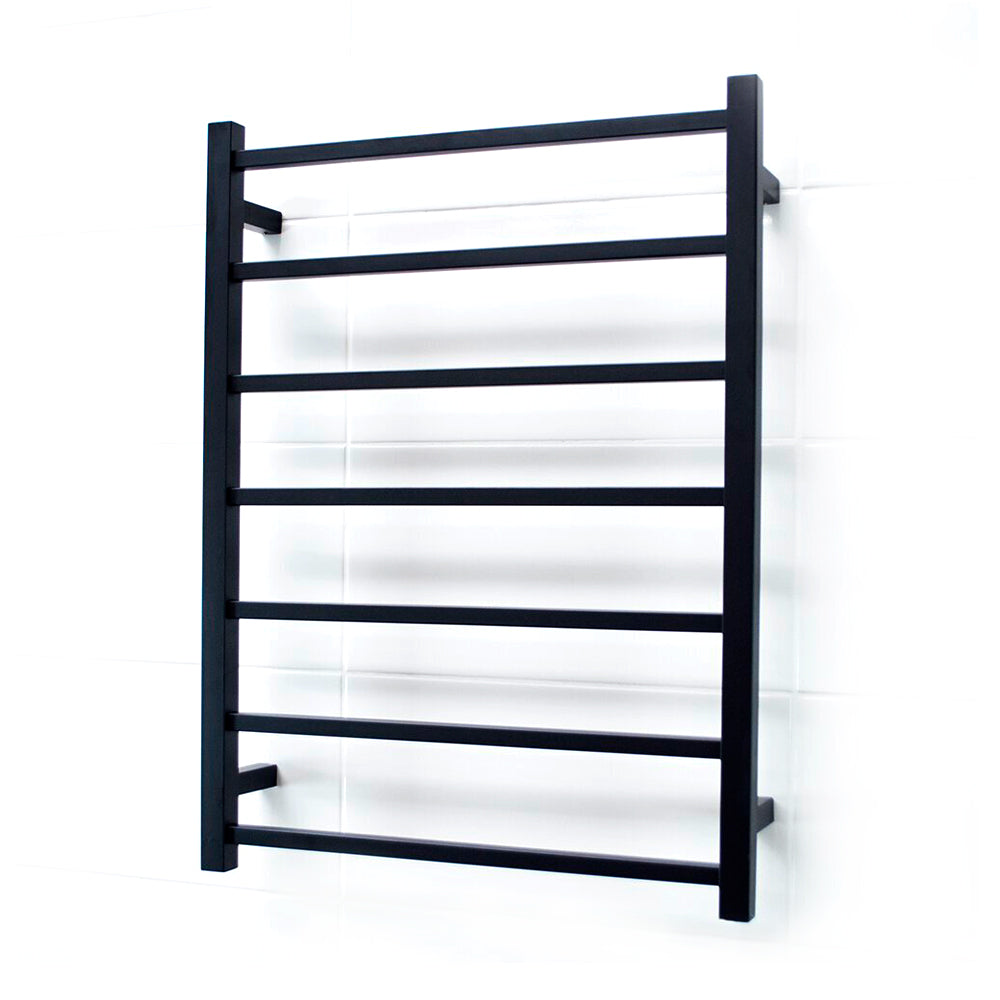 Radiant Heating Square Bars 240V Heated Towel Rails Matte Black 600 x 800
