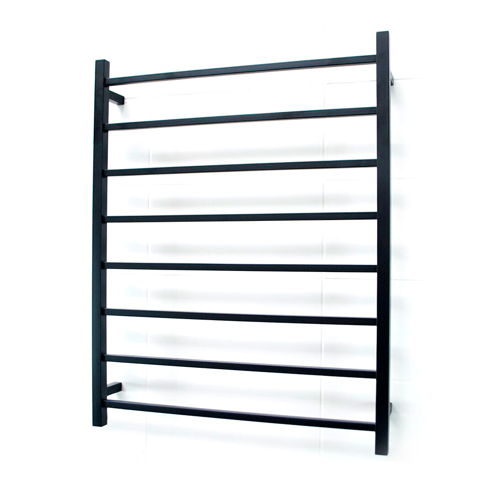 Radiant Heating Square Bars 240V Heated Towel Rails Matte Black 800 x 1000